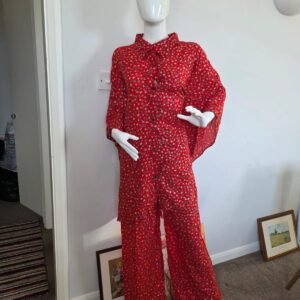 Red Two-Piece Palazzo Set