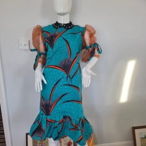 Ankara Bloom Ruffle Dress