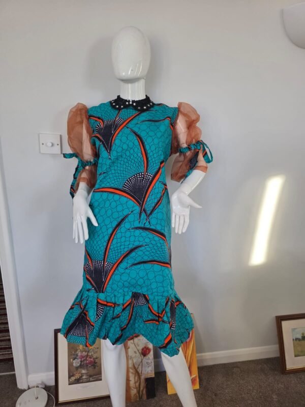 Ankara Bloom Ruffle Dress