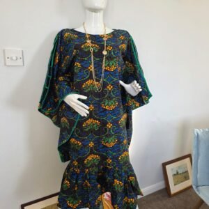 Royal Bloom Ankara Flare Dress